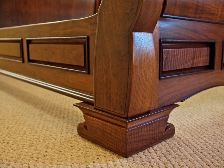 sleigh bed side rail & post